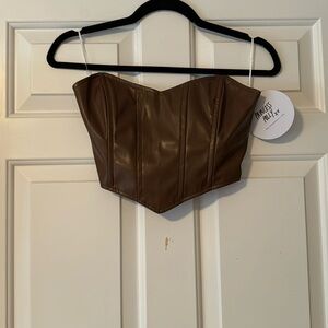 Princess Polly / Jessica PU Bustier Brown / Size 4